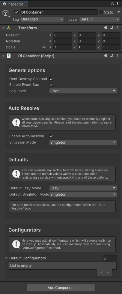 DIContainer Inspector