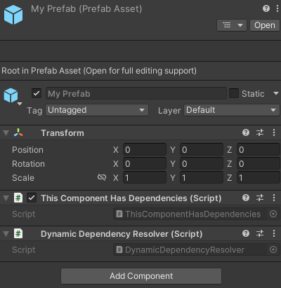 Dynamic Dependency Resolver component